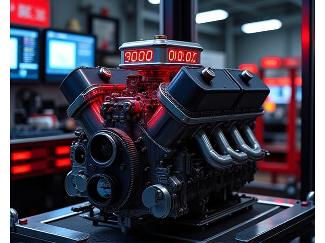 Engine tuning with dyno equipment analyzing a powerful rally engine